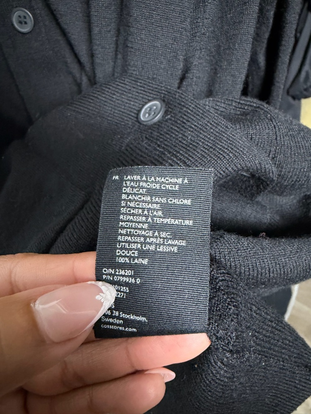 COS Black Button Down Wool Cardigan - Picture 7 of 7